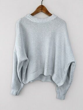 Abercrombie & Fitch Chunky Oversized Slouchy Sweater Size Small In Blue Fog